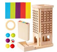 Shenrongtong Sticks Math Game,Colorful Wooden Sticks Dice Game | Wooden Early Development Fine Motor Skills Educational Board Activity for Boys, Girls & Toddler