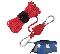 Shenrongtong Tent Guide Lines Cord - Camping Cord Pulley System,Reflective Reusable Tie Downs with Adjuster Pulley, 4mm Tent Cords for Kayak Hiking Outdoor Awning Tents