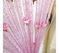 Shenrongtong Thread Door Curtain | 2024 New Beaded Curtains | Hanging Beads For Doorways, Door Frame Tassels Privacy Screen, String Curtain With Roses For Home Door Window Decor