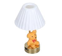shenruifa 1: 12 Scale Dollhouse Bear Table Decor Realistic LED Lamp Dollhouse Bear Bedside Lightfor Miniature Life Game Scene Model