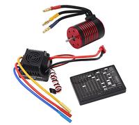shenruifa 3650 Brushless Motor with 60A ESC Programming Card Combo for RC Cars, High Efficiency Aluminum Alloy Shell, Weather Use (3100KV)