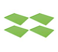 shenruifa 4Pcs Silicone Dehydrator Mats, Food Grade Non Stick Fruit Dehydrator Trays with Edge (Green)