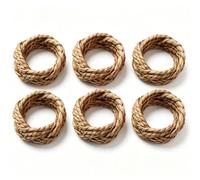 shenruifa 6pcs Grass Woven Napkin Rings Farmhouse Rustic Holders