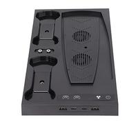 shenruifa GP5-1510 Charging Station with Cooling Fan, Dual Controller Charger and Cooling System for Game Console, Black, Space Saving Design, 1 Unit