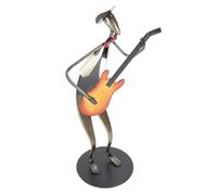 shenruifa Guitar Player Statue Desktop Decor Realistic Lifelike Metal Guitar Musician Sculpture Guitarist Statue for Office