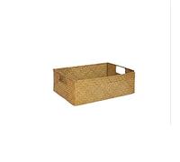 shenruifa Handmade Seaweed Storage Basket with Handle, Woven Basket Organizer Box for Home Kitchen Office, 30X20X10CM (30cm)