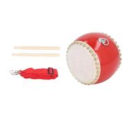 shenruifa Kids Chinese Drum Toy Adjustable Strap Percussion Instrument for Children Music Lessons Red Color Maple Wood