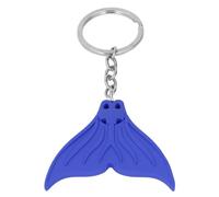 shenruifa Mermaid Tail Keychain Diving Theme Soft Silicone Keyring Decorative Fish Tail Pendant (Navy Blue)