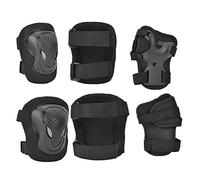 shenruifa Thickened Roller Skate Protection Gear Set Knee Pads Elbow Pads Gloves for Adult (Black)