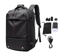 shenruifa Travel Vacuum Backpack, 19 Inch Large Capacity Men Casual Expandable Backpack with Vacuum Pump for Travel Business (Black)