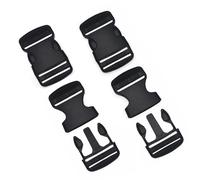 SHENSAIGO Pack of 4 Plastic Buckles and Clasps, Adjustable Buckles for 38 mm Webbing, Click Fastener Quick Release Buckle for Backpack Dog Collar DIY Crafts, black, für 38 mm Gurtband