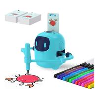 SHENSE Drawing Robot for Kids with 100 Cards, Voice Interactive Educational Drawing Machine, Montessori Painting Learning Toys for 3 4 5 6 7 8 Year Old Boys Girls Birthday Party (Blue Black)