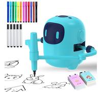 SHENSE Drawing Robot for Kids with 150 Cards, Voice Interactive Educational Drawing Machine, Montessori Painting Learning Toys for 3 4 5 6 7 8 Year Old Boys Girls Birthday Party (Blue Black)