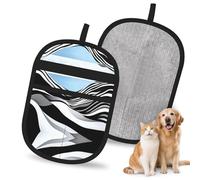 SHEnshg Hills and Oceans Pet Hair Removal Glove - Heavy Duty Reusable Electrostatic Mitt for Dogs, Cats, Furniture & Car Interior Cleaning - Grooming & Lint Tool
