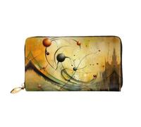 SHEnshg Long Wallet for Women Leather Clutch Wallet Particle Physics Print | Microfiber Leather, 12 Card Slots, Built-In Zipper Coin Pocket, Ideal For Travel And Daily Use