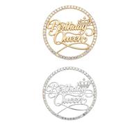 Shensuii Birthday Brooch Pin Queen Bling Rhinestone Crown, 2Pcs | Made from The Elegant Metal And Abs Construction, Stays Bright Through All Celebrations for Dresses Bags Hats