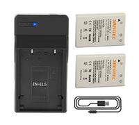 Shentec 2 Pack Replacement Battery EN-EL5 for Coolpix 3700 4200 5200 5900 7900P3 P4 S10 P5100 P80 P6000 P90 P100 including Dual Charger and Micro USB Cable