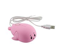 Shentesel Wired Optical Gaming Mouse 1200DPI Cute Mini Whale Ergonomic USB PC Laptop Mice - Pink