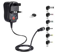 Shentian 12W Universal Power Adapter, AC to DC 3V 4.5V 5V 6V 7.5V 9V 12V Power Universal Charger with 6 DC Multi Plugs,For CCTV cameras, keyboards, routers, hubs, LED strips