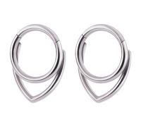 Shentu No Pinching Seamless Hinge Septum Rings 16G Stacked Septum Clicker Hoops 2PCS 1.2mm Thickness 8mm Small Nose Piercing Jewellery Hinged Segment Hoops for Cartilage Lip Steel Colour