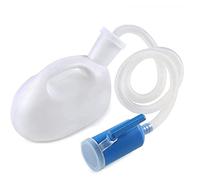 SHENXIAOMING Male Bed Urinal Men's Urine Bottles Potty Pee Collector 2000Mlwith 1.6M Tube for Hospital Home Camping Car Travel,White