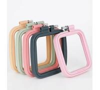 SHENYI 5Pcs Embroidery Hoop Rectangle Square 7 × 7.5CM Multicolor Embroidery Frame Cross Stitch Hoop Sewing Tool for Art Craft Handy for DIY Sewing Project