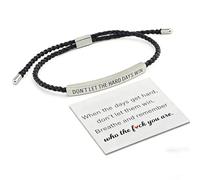 SHENYI Don't Let The Ha Days Win Bracelet, Adjustable Motivational Bracelet,Inspirational Bracelet For Adult For Family Friends Unisex Daily Wear Black