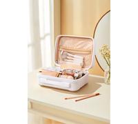 SHEONLY 14-Inch White Portable Handheld Hard Shell Travel Makeup Case SHEONLY White