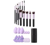 Sheonly 14Pcs Makeup Brush & Tool Set With Storage Bucket In Purple Purple One Size