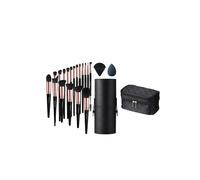 Sheonly 18 Pcs Professional Makeup Brush Set For Gift With Waterproof Travel Makeup Bag In Black Black One Size