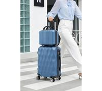 SHEONLY 2-Piece Hard Shell Travel Suitcases Luggage Set in Blue SHEONLY Blue