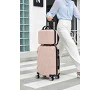 SHEONLY 2-Piece Hard Shell Travel Suitcases Luggage Set in Pink SHEONLY Pink
