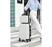 SHEONLY 2-Piece Hard Shell Travel Suitcases Luggage Set in White SHEONLY White