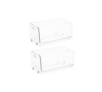 SHEONLY 2pcs Stackable Transparent Desktop Storage Boxes in Clear SHEONLY Clear