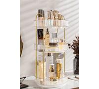 SHEONLY 3 Tier Spinning Skincare Cosmetic Organizer for Vanity, 3 Tier Multifunctional Storage Organizer For Bathroom Bedroom Kitchen in Gold SHEONLY Gold