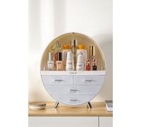 SHEONLY 40CM High Round Transparent Cosmetic Display Box With 4 Drawers Storage Box in Grey SHEONLY Grey