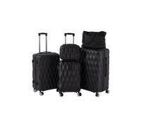 SHEONLY 5PCS Lockable Travel Suitcase Set in Black SHEONLY Black