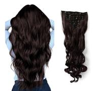 Sheonly 7Pcs Brown Clip-In Hair Extensions Brown