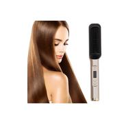 Sheonly Adjustable Temperature Hair Straightener Brush In Gold Gold One Size