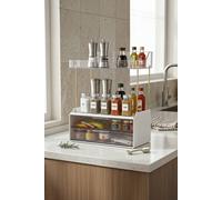 Sheonly Countertop Makeup Storage Organiser With 2 Drawers In White White