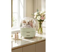 Sheonly Countertop Portable Oval Makeup Storage Box In Green Green