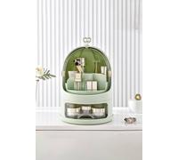 Sheonly Freestanding Large Rotating Makeup Organizer Cosmetic Organiser In Green Green
