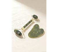 Sheonly Gua Sha And Jade Roller Set For Facial Massage In Green Green