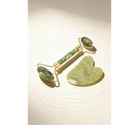 Sheonly Gua Sha And Jade Roller Set For Facial Massage In Green Green