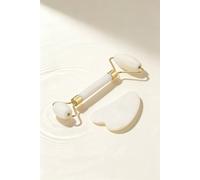 Sheonly Gua Sha And Jade Roller Set For Facial Massage In White White