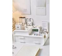 SHEONLY Large Capacity Desk Organizer with Drawers for Cosmetics in White SHEONLY White