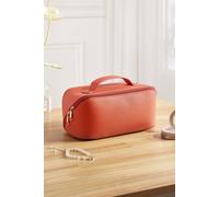 Sheonly Large Flat Lay Capacity Cosmetic Bag Toiletry Bag Makeup Makeup Storage Wash Bag Travel With Handle And Divider For Women Girls For Home Dormitory In Orange Orange