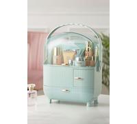 SHEONLY Makeup Storage Organizer Skincare Organisers Cosmetic Display Case with Dust Free Cover Portable Handle in Green SHEONLY Green