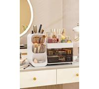 Sheonly Modern Multi-Compartment Cosmetic Storage Organiser With Drawers In White White