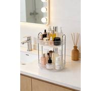 Sheonly Multifunctional Tabletop Rotating 2-Tier Cosmetic Storage Organizer In Silver Silver